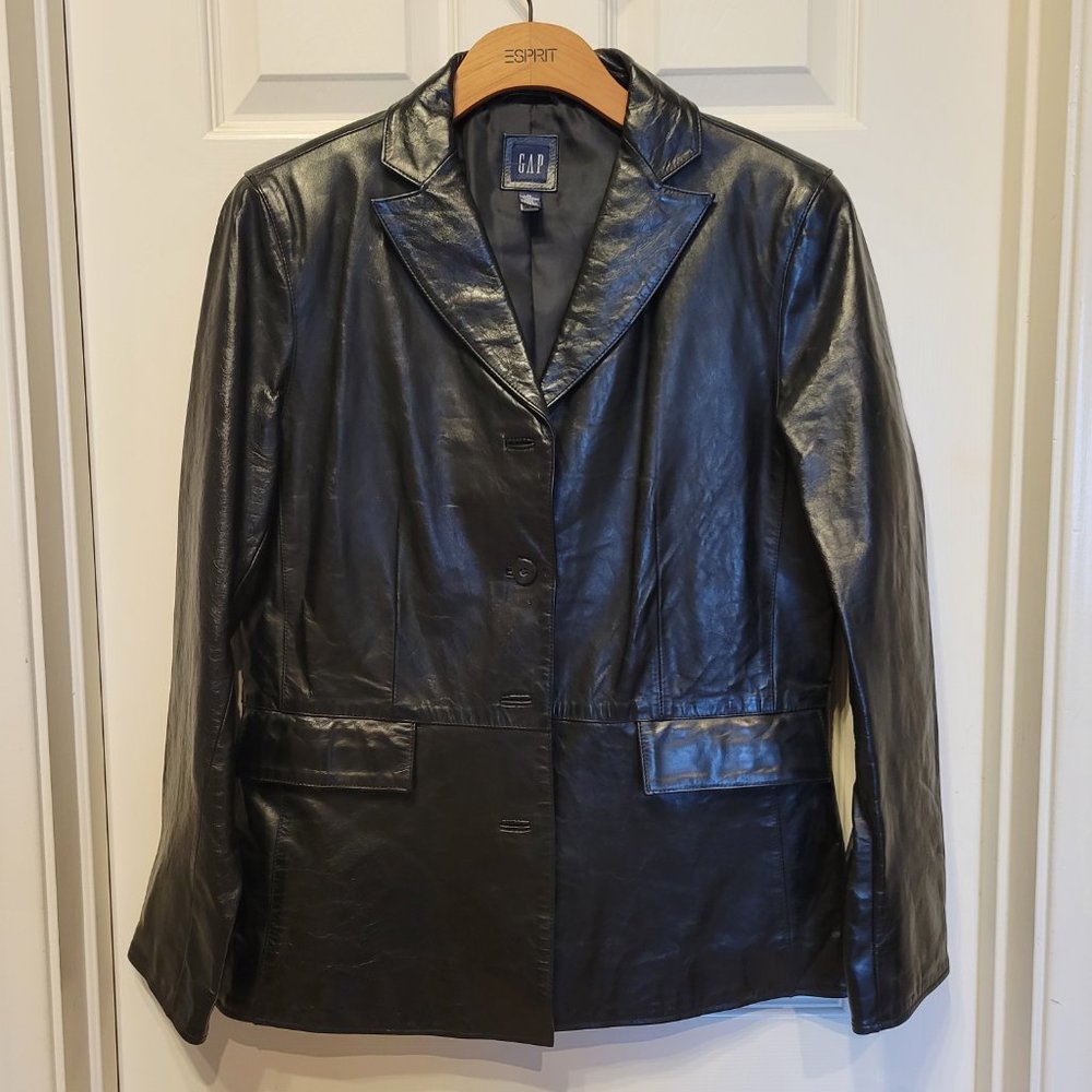 Women's Leather Blazer Jacket